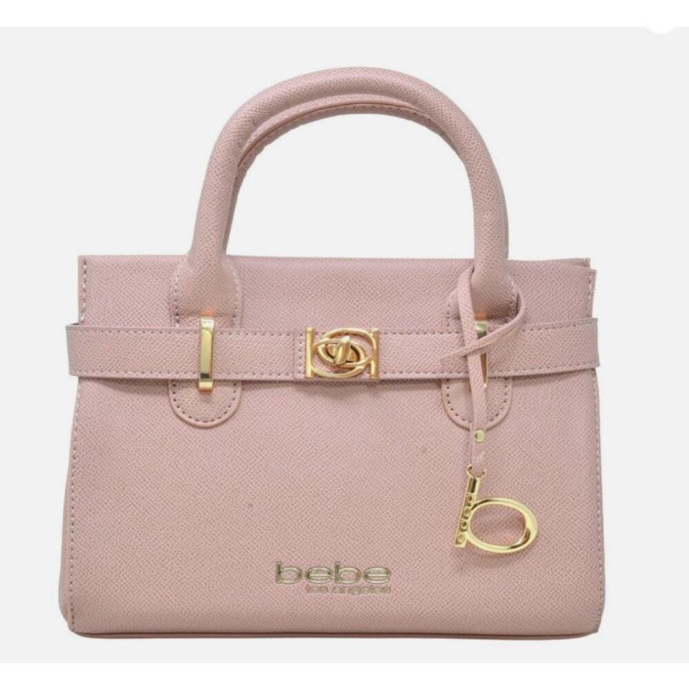 NWT BEBE Los Angeles Women's Evie Crossbody Satchel Bag Pearl Pink SAME DAY SHIP